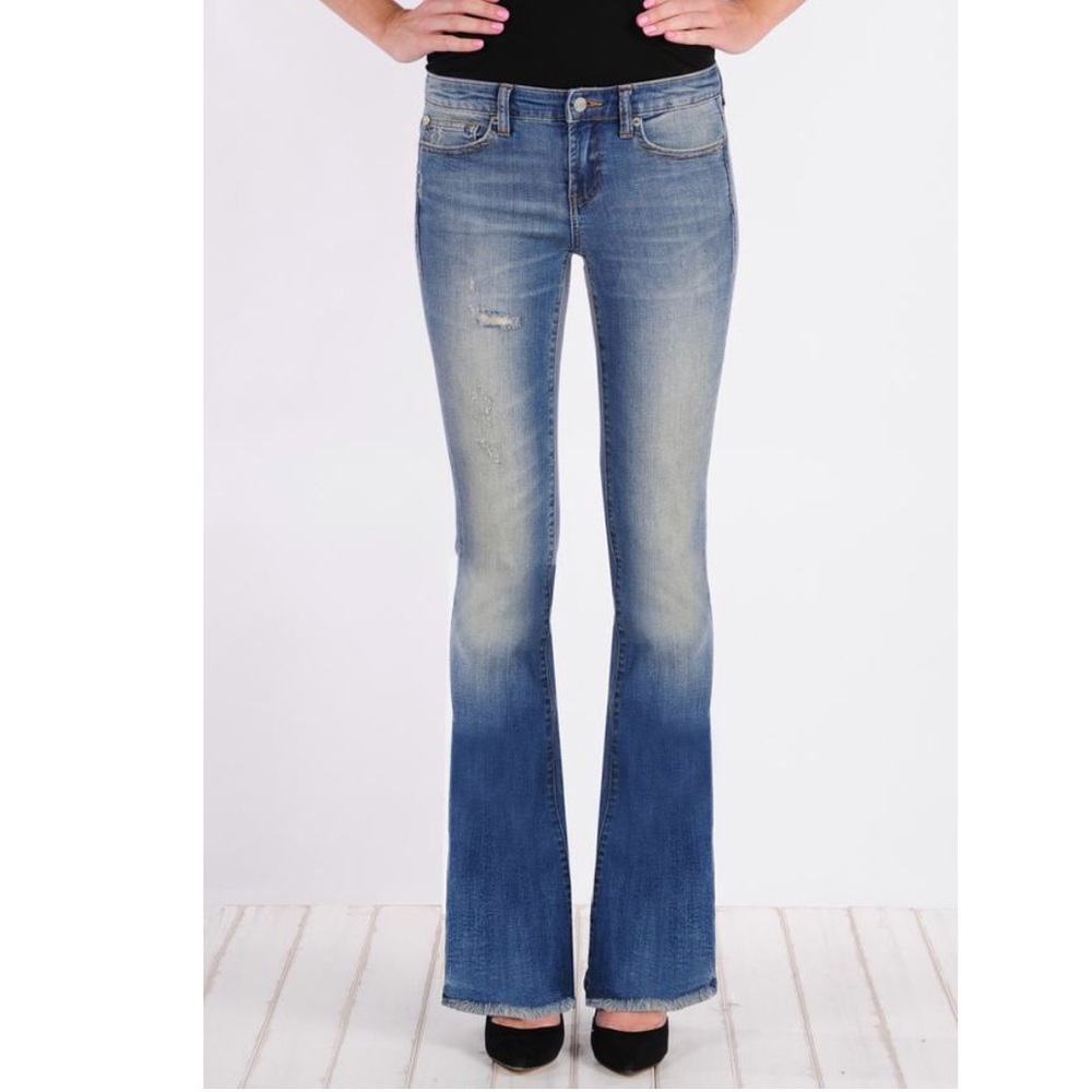 Henry & Belle Super Flare Distressed Jeans sz 26